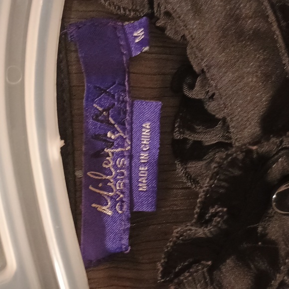 M Miley Cyrus Max Azria black sheer top - Picture 2 of 2